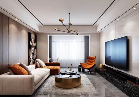 保利江山明珠三居108平现代风格装修案例