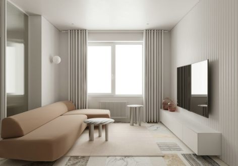 康田澜山樾现代风格74平米装修案例