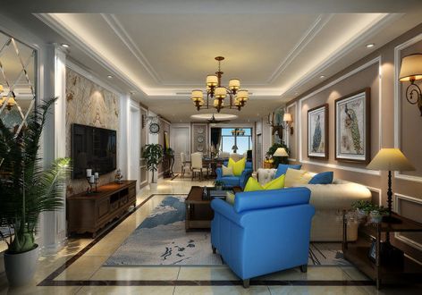 师大·桐栖学府105平米美式三居室装修案例