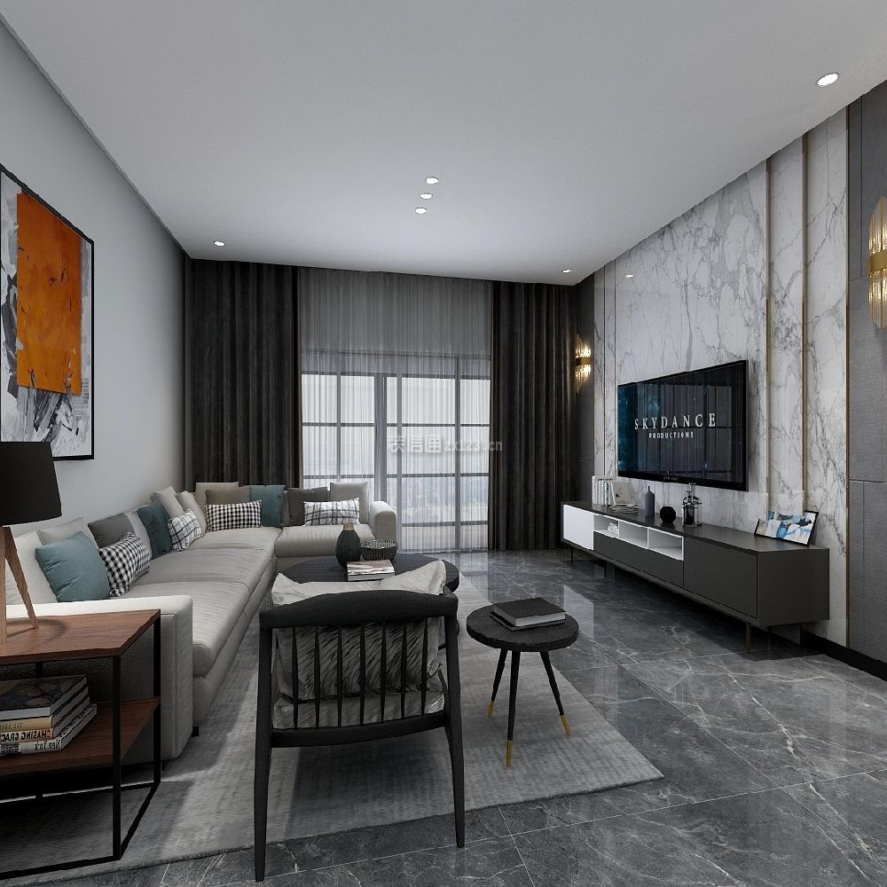 现代客厅电视墙效果图 现代客厅电视墙效果图片 