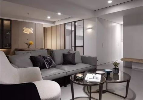 国兴北岸江上平层185平现代风格装修案例