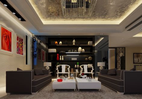 协信阿卡迪亚跃层535平现代风格装修案例