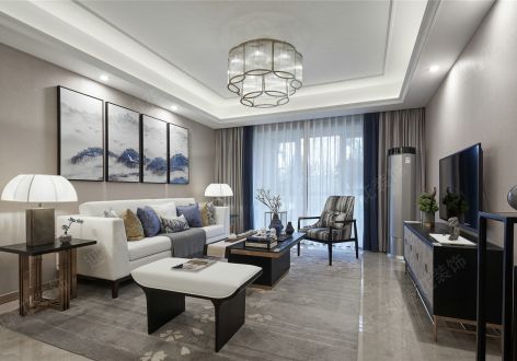 盘龙壹号114平新中式三居室实景案例