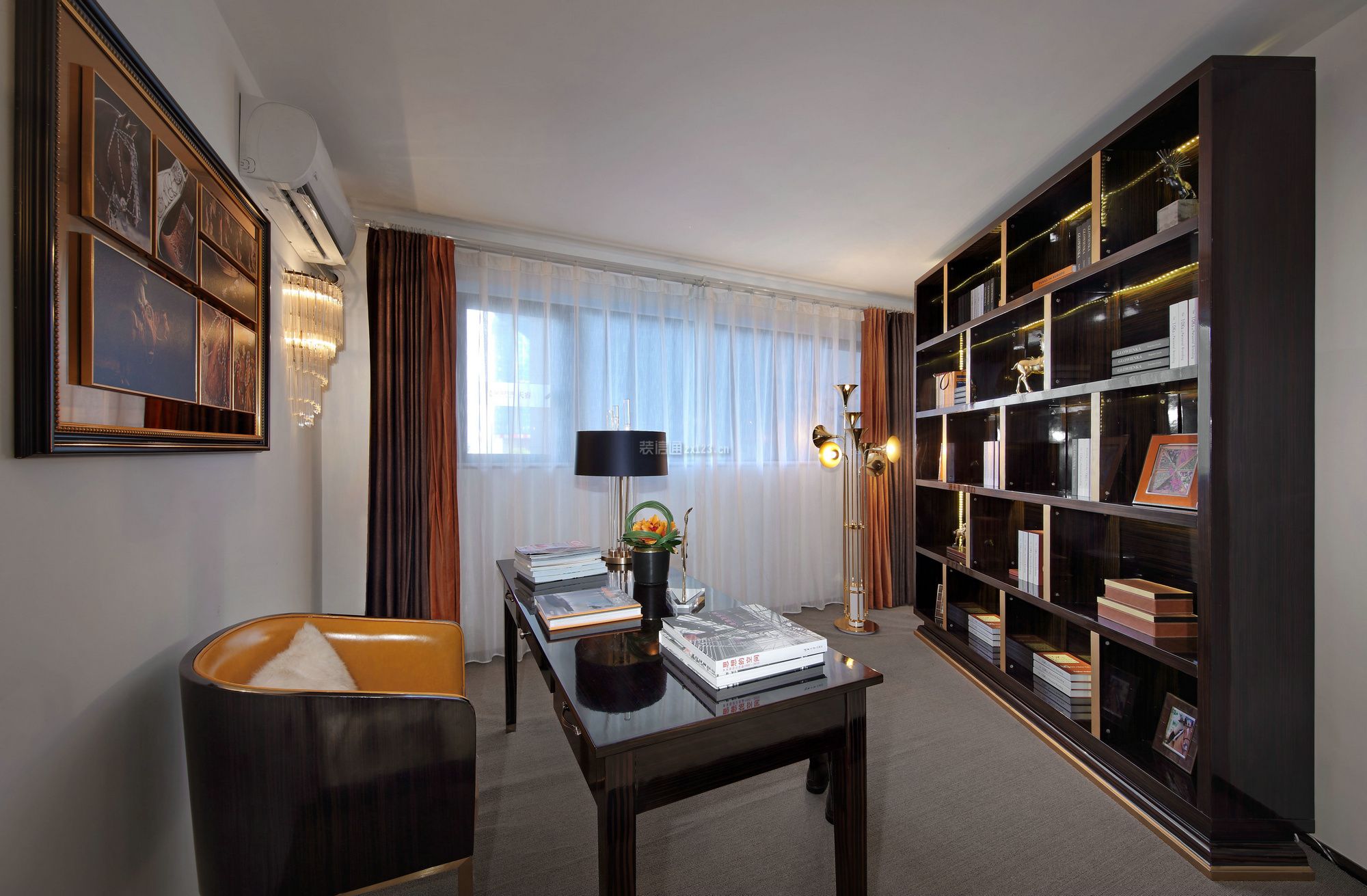 轻奢风格书房装修实景图
