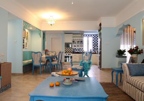 人和华夏城139平地中海风格装修案例