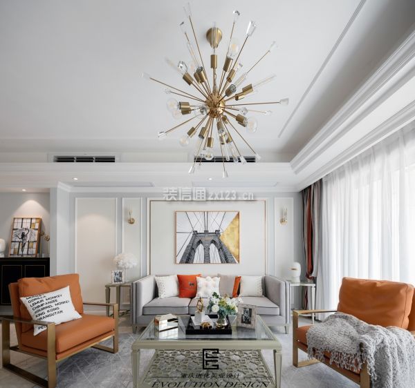 重庆进化美业装饰客厅装修效果图