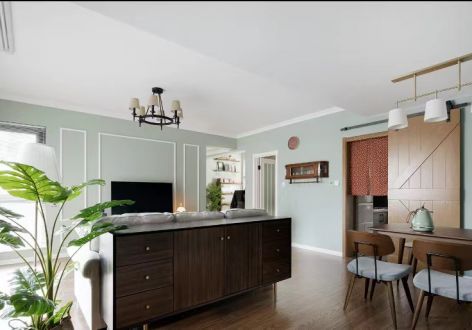 龙湖春江天境120平米美式风格四室两厅装修案例