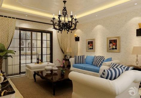 沙坪坝区富力城107平米三居混搭风格